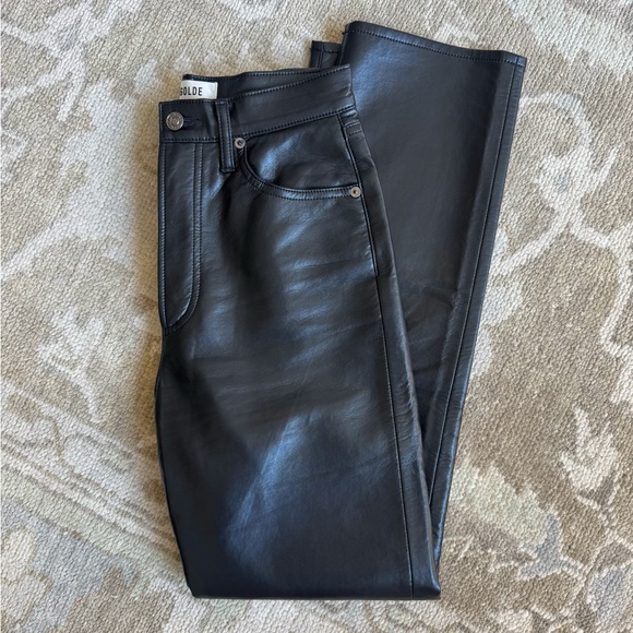 AGOLDE 90s Pinch Waist Leather Pants - Picture 1 of 11